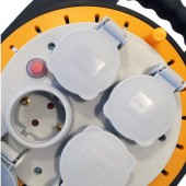 Home SO-HJR10-15 Derulator pe tambur 4 prize Schuko, Home HJR 10-15, lungime 15 m, 3 x 1.5 mm, IP 44