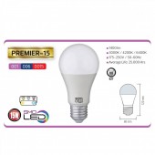 Horoz 001-006-0015/3000K Bec Led Premier-15, putere 15 W, 1400 lm, 3000k, E27, lumina calda
