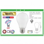 Horoz 001-018-0008 Bec Led Infinity, 8W (64W), 600 lm, lumina neutra 4200K, E27
