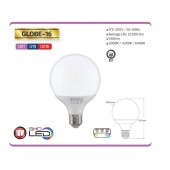 Horoz 001-019-0016 Bec Led Globe-16, lumina rece 3000K, 16W, 1400 lm, E27