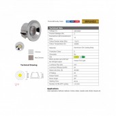 Horoz 016-004-0003 Spot Led Miranda Chrome, 3W, 260lm, lumina neutra 4200K, patrat, 220-240V, Aluminiu