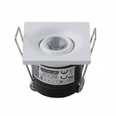 Horoz 016-038-0001WHITE Spot Led Laura White, 1W, 70lm, lumina neutra 4200K, patrat, 85-265V, Aluminiu, Alb