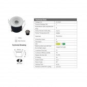 Horoz 016-039-0001 Spot Led Silvia Mat Chrome, 1W, 70lm, lumina neutral 4200K, 85-265V, Aluminiu