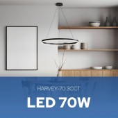 Horoz 019-083-0070 Lustra led 70 W, 3CCT, dimabil, Telecomanda, 4900 lm, Negru, 80x100 cm