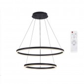 Horoz 019-083-0088 Lustra led 88 W, 3CCT, dimabil, Telecomanda, 6160 lm, Negru, 60x120 cm