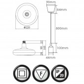 Horoz 020-006-0012 Pendul cu led Sembol Black, E27, 12W, 850lm, negru, 4000K