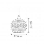 Horoz 021-006-0001CROM Pendul Quantum Chrome-1, max. 60 W, sticla, diametru 250 mm, efect 3D