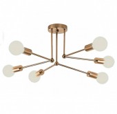 Horoz 021-025-0006/AURIU Lustra vintage 6 x E27, Auriu, IP20, 250 x 600 mm, max 6 x 18 W