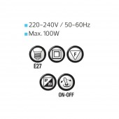 Horoz 045-001-0001 Lampa de podea Meric-1 White, 1.8m, max.100W, E27