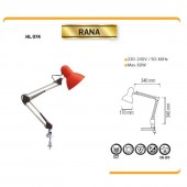 Horoz 048-013-0060RED Lampa pentru birou, articulata Rana HL074, Rosu, E27, max. 60 W