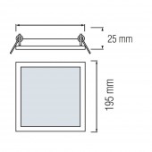 Horoz 056-005-0015/ Panou Led patrat, Slim/Sq-15, putere 15 W, 6000 K, 900 lm