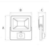 Horoz 068-009-0050/6400K Proiector cu senzor PIR, Led Pars-S-50, putere 50 W, 4000 lm, IP 65, lumina rece 6400K