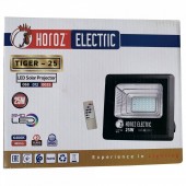 Horoz 068-012-0025/6400K Proiector cu panou solar Tiger-25, Li-Ion, telecomanda, 25 W, 465 lm, lumina rece, IP65, aluminiu