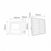Horoz 068-012-0025/6400K Proiector cu panou solar Tiger-25, Li-Ion, telecomanda, 25 W, 465 lm, lumina rece, IP65, aluminiu