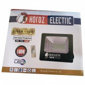 Horoz 068-012-0100/6400K Proiector cu panou solar Tiger-100, Li-Ion, telecomanda, 100 W, 1500 lm, lumina rece, IP65, aluminiu