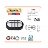 Horoz 071-006-0008 Aplica cu led Kafkas Black, 8W, Negru, corp aluminiu, 420lm, lumina neutra 4000K