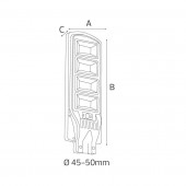 Horoz 074-009-0050/6400K Lampa solara pentru iluminat stradal Grand-50, 826 lm, 50W, 6400K, IP65, telecomanda, senzor miscare