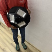 Horoz 074-011-0150/6400K Lampa solara Horoz Combat 150W, Li-Ion, 1400 lm, senzor de miscare, IP65, 6400K, Telecomanda