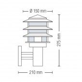 Horoz 075-003-0002 Lampa iluminat exterior Kayin-2, pentru perete, E27, max 60W, Inox, 220-240V, IP44