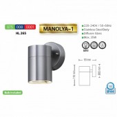 Horoz 075-008-0001 Aplica de exterior Manolya-1, Inox, IP44, GU10, max 35W