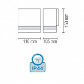 Horoz 075-010-0001/ Aplica de exterior Gardenya-1, Inox, IP44, GU10, putere 35 W