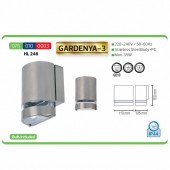 Horoz 075-010-0003 Aplica de exterior Gardenya-3, Inox, IP44, GU10, max 35W