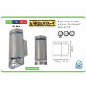 Horoz 075-010-0004 Aplica de exterior Gardenya-4, Inox, IP44, GU10, max 2x35W