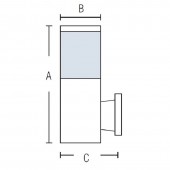Horoz 075-014-0002 Lampa de gradina Kavak-2, corp aluminiu, de perete, 208x89x148 mm, negru, IP44