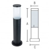 Horoz 075-014-0005 Lampa de gradina Kavak-5, corp aluminiu, 800x89x130 mm, negru, IP44