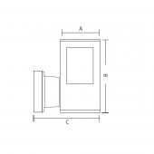 Horoz 075-015-0002 Lampa de gradina Kavak SQ-2, corp aluminiu, de perete, 150x200x90 mm, negru, IP44