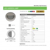 Horoz 076-013-0002 Aplica LED pentru exterior Ihlamur Dark Grey, 4200K, 2W, 65lm, 100-240V, IP65, Gri inchis