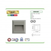 Horoz 076-014-0002 Aplica LED pentru exterior Igde Dark Grey, 4200K, 2W, 65lm, 100-240V, IP65, Gri inchis