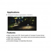 Horoz 076-016-0002 Aplica de exterior Bambu-2, Inox, IP44, Led, max 9W, 684lm, lumina neutral 4000K