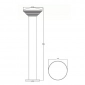 Horoz 076-016-0002 Stalp iluminat exterior Bambu-4, LED, max 9W, Inox, 684 lm, IP44, 4000K, inaltime 500mm