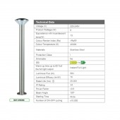 Horoz 076-016-0002 Stalp iluminat exterior Bambu-4, LED, max 9W, Inox, 684 lm, IP44, 4000K, inaltime 500mm