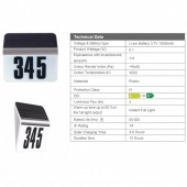 Horoz 078-013-0003 Lampa solara, Omnia House Number, 0.1W, 4 lm, pentru iluminare numar casa, IP44