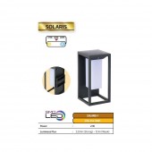 Horoz 078-014-0001 Lampa solara Solaris-1, Aluminiu, 2W, 220 lm, Li-Ion, Lumina neutra, senzor miscare, IP65