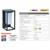 Horoz 078-014-0001 Lampa solara Solaris-1, Aluminiu, 2W, 220 lm, Li-Ion, Lumina neutra, senzor miscare, IP65