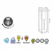 Horoz 078-014-0002 Lampa solara Solaris-2, Aluminiu, 2W, 275 lm, Li-Ion, Lumina neutra, senzor miscare, IP65