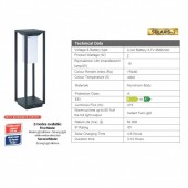 Horoz 078-014-0002 Lampa solara Solaris-2, Aluminiu, 2W, 275 lm, Li-Ion, Lumina neutra, senzor miscare, IP65