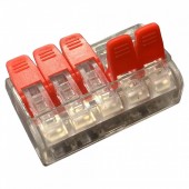 Horoz 103-002-0005 Clema tip wago 5 poli Slim-5, transparent, maxim 4 mmp, 32A, 450V