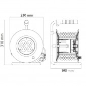 Horoz 104-006-0025 Prelungitor pe tambur, 4 prize x 230V, Horoz Reel-25, lungime 25 m