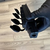 Horoz 220.000.301 Prelungitor cauciucat pentru exterior, Horoz 3 locasuri, Schuko, IP44, 16A, fara cablu, negru