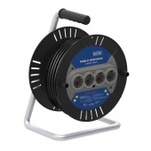 Horoz 310.040.101 Prelungitor pe tambur, suport Aluminiu, Lungime 40 m, sectiune 1.5 mmp, prize in linie