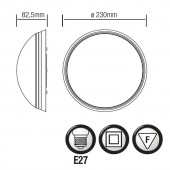 Horoz 400.204.101 Aplica pentru tavan UFO Ercies Silver, plastic, max 40W, Argintiu, E27