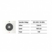 Horoz 500.000.120/ Ventilator axial de perete, Horoz-120, debit 120 m3/h, diametru 120 mm, 15 W