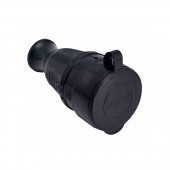 Horoz 800.400.003 Cupla stecher cauciucat Horoz IP44, cu contact de protectie, 16A, 250V, negru, cu capac