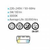 Horoz HL009L-RED Lampa de podea Aras Red, 1.37m, Led, lumina calda, 3W