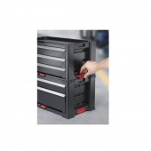 Keter SK-239781 Dulap pentru scule cu 3 sertare, Keter 17199302 TOOL CHEST, 56.2 x 28.9 x 26.2cm