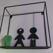 Krodesign KRO-1003 Set decoratiune semn toaleta, Krodesign Boy Girl, lungime 16 cm, negru